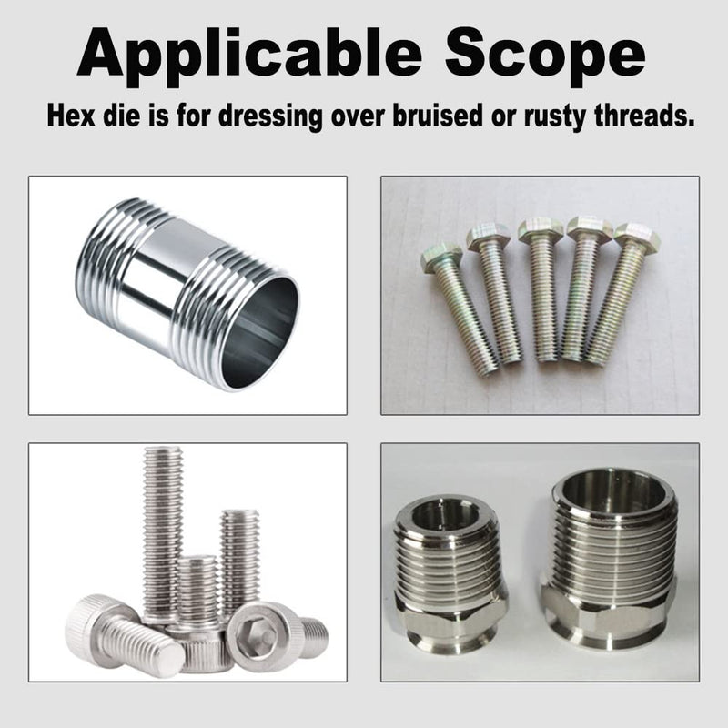 [Australia - AusPower] - Utoolmart Hex Rethreading Die, M8 x 1.25 Pitch, Carbon Steel Thread Die, Hex Rethreading Die Machine Thread Die, Hexagon Taper Pipe Die M8×1.25 Standard Teeth 