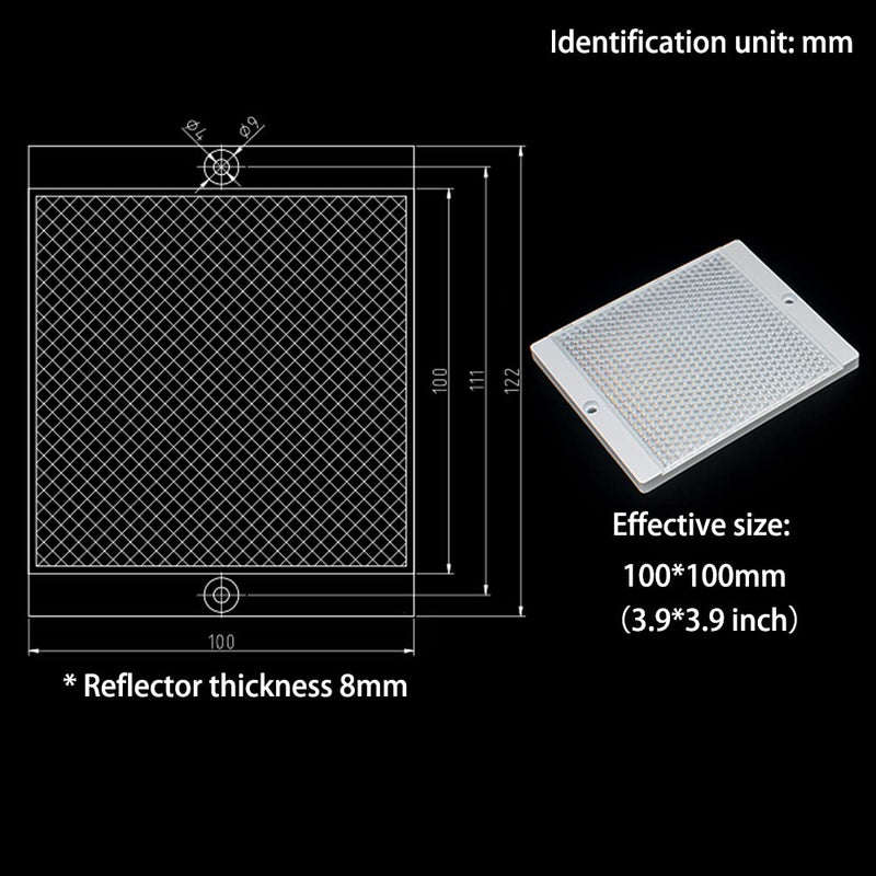 [Australia - AusPower] - PC Plastic Reflector for Photoelectric Sensors - 100mm x 100mm, Suitable for Infrared and Laser Sensors, Versatile for Home and Road Reflective Warning Effects(1 Pack of 2pcs) 