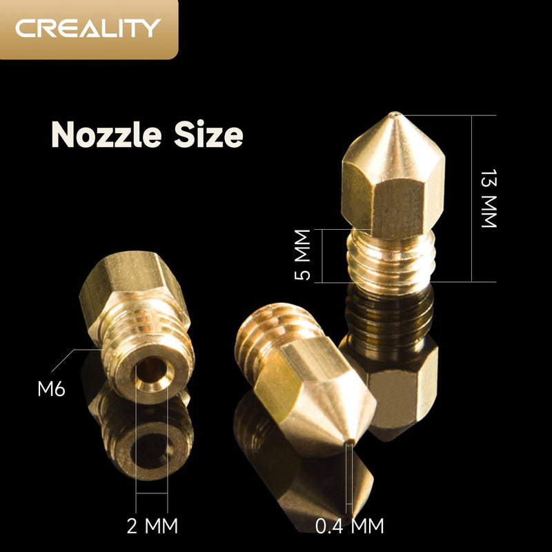 Creality Official Ender 3 0.4mm Nozzles 5 PCS, Brass 3D Printer Hotend Nozzles for Ender 3 V2/Ender 3 Pro/Ender 3 Max/Ender 5 Series/CR 10 Series and Sermoon D1