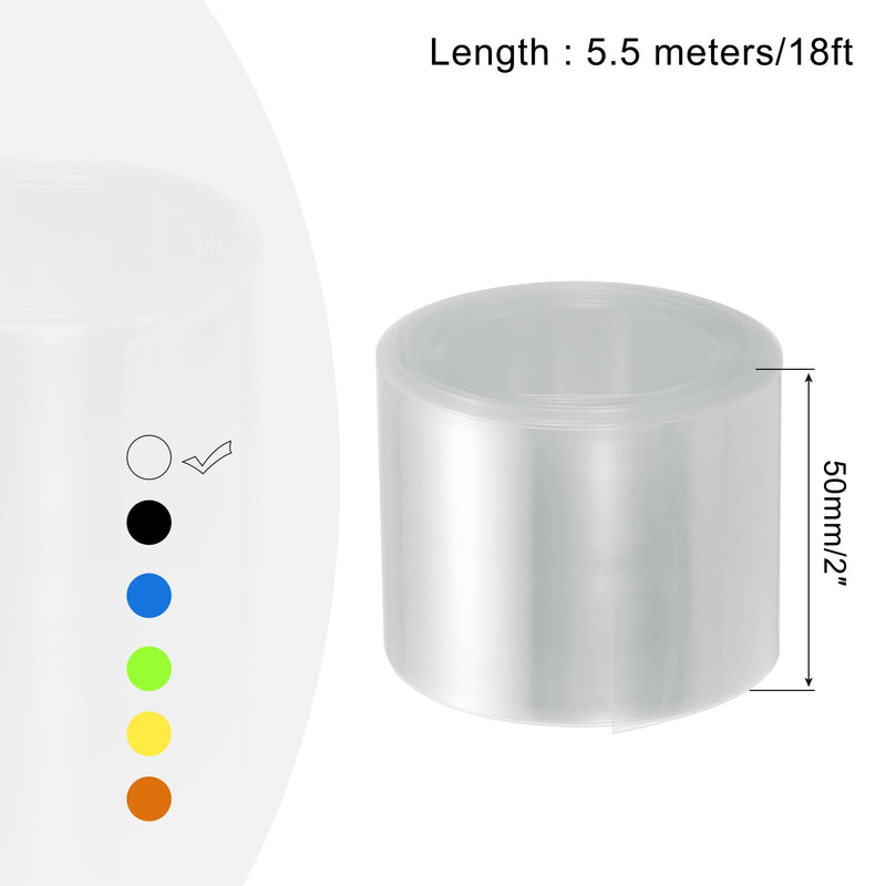 [Australia - AusPower] - MECCANIXITY Battery Wrap PVC Heat Shrink Tubing 31mm Dia 50mm Flat 18 Feet Clear Good Insulation for Battery Pack-5.5m 31mm x 50mm x 5.5m 