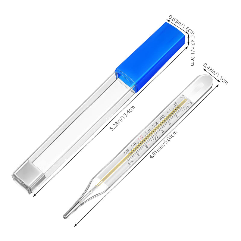 [Australia - AusPower] - 4PCS Glass Thermometer for Adults, Oral Underarm Use - Accurate Fever Thermometer with Dual Scale (Celsius & Fahrenheit), Easy to Read Large Display 