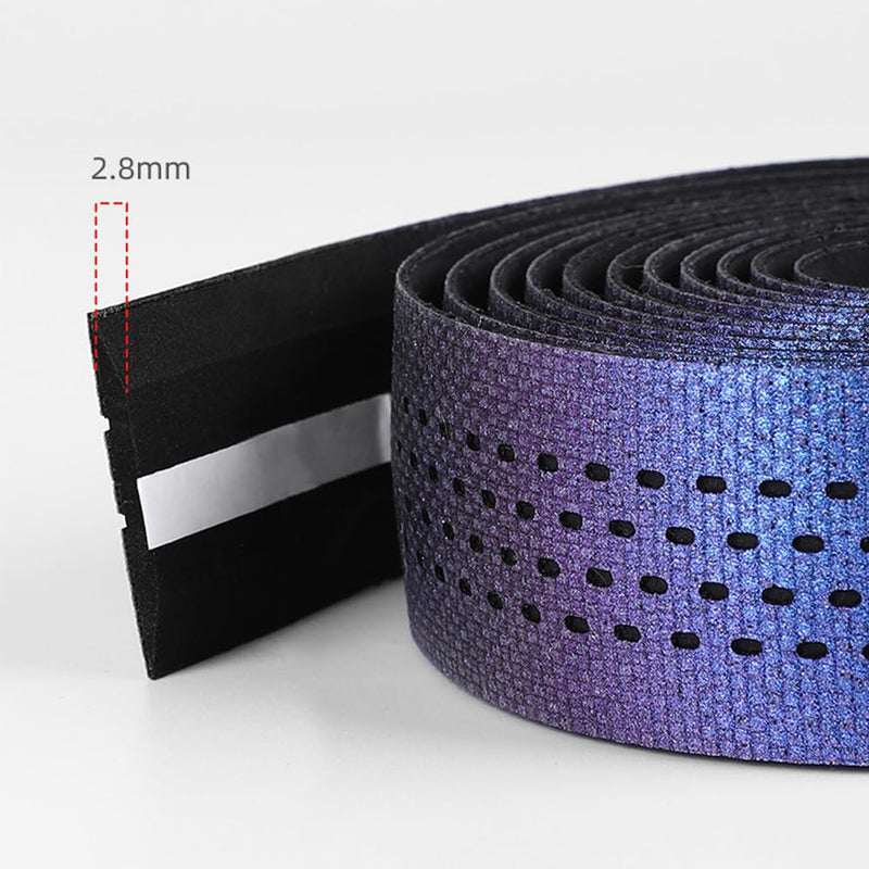 Gradient Purple Road Bike Bend Handle Strap Bicycle Handlebar Tape Breathable Anti Slip Waterproof EVA Shock Absorber Bike Tape Perforated Handle Strap for Riding Equipment