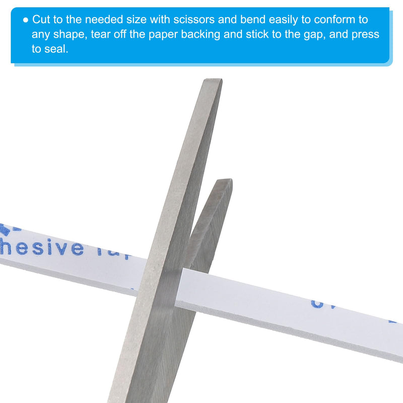 PATIKIL 5m/16.4ft Sealing Foam Tape, 2 Pack 5mm Wide 2mm Thick Single Sided Weather Stripping Door Furniture Seal Strip for Window Pipes Insulation, White 5m*5mm*2mm