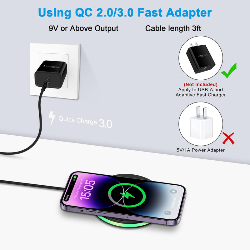 [Australia - AusPower] - 15W Samsung Wireless Charger Fast Charging for Samsung Galaxy S24 S23 Ultra S22+ S21 S20 FE S10 S9, Wireless Charger Pad Phone Charging Station for iPhone 15 14 13 12 11, Google Pixel 8 Pro 7a 6 Pro 1-Pack Black 