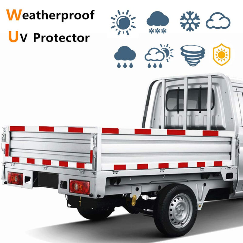WAENLIR 1 inch x 30Feet Dot Reflective Tape Outdoor Waterproof High Visibility Safety Tape, Red and White Adhesive Conspicuity Tape for Trailer, Cars, Trucks, Cinta reflectiva para camiones 1 inch X 30FT