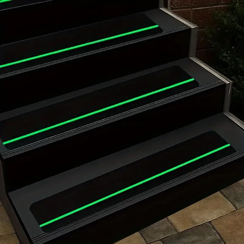 5Pack Anti Slip Traction Tape with 12mm Glow in the Dark, 6 inch x 30 inch, Non-Slip Grip Adhesive Tape to Indoor or Outdoor Stair,Tubs, Boats, Safety Grip Tape Non Skid for Stair Steps #02Black with Glow in Dark 6 inch x 30 inch 5pcs