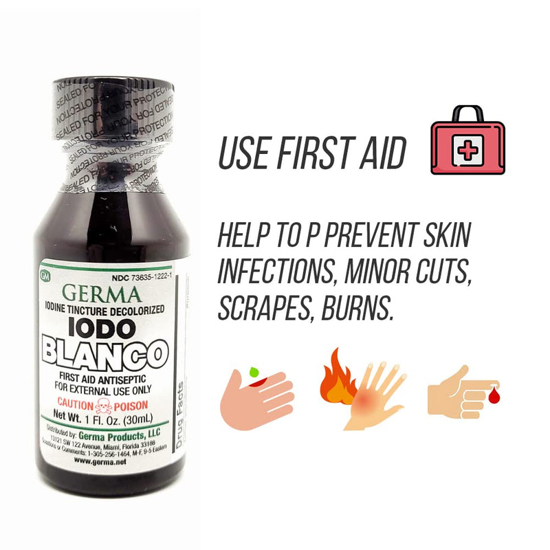 [Australia - AusPower] - Germa Iodine Tincture Decolorized Colorless White Clear Iodo YODO Blanco Liquid 
