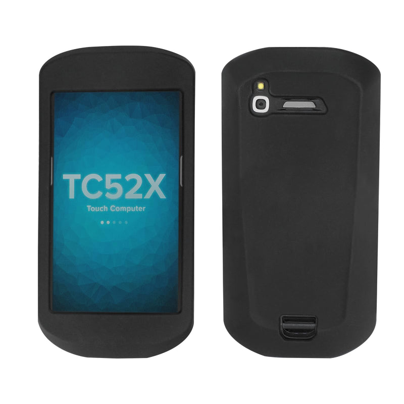 TC51 Protective Case Rugged Rubber Cover for Zebra TC51 TC52 TC52X TC56 TC57 Handheld Barcode Scanner, High-Durability Case Black