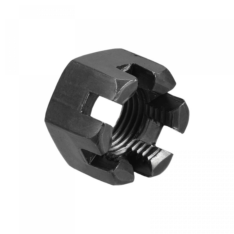 [Australia - AusPower] - uxcell M14x1.5mm Hexagon Slotted Nut, Grade 4.8 Carbon Steel Hex Castle Nuts, Black, 5Pcs 