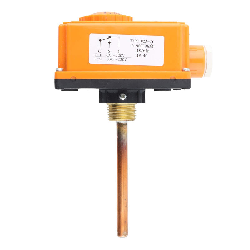 [Australia - AusPower] - Immersion Thermostat, G1/2 Male Thread Hot Water Pipe Thermostat Temperature Controller 0-90°C High Temperature Start, for Heating Systems, Invasive Measurement for Exact Values, Monitoring Heating 