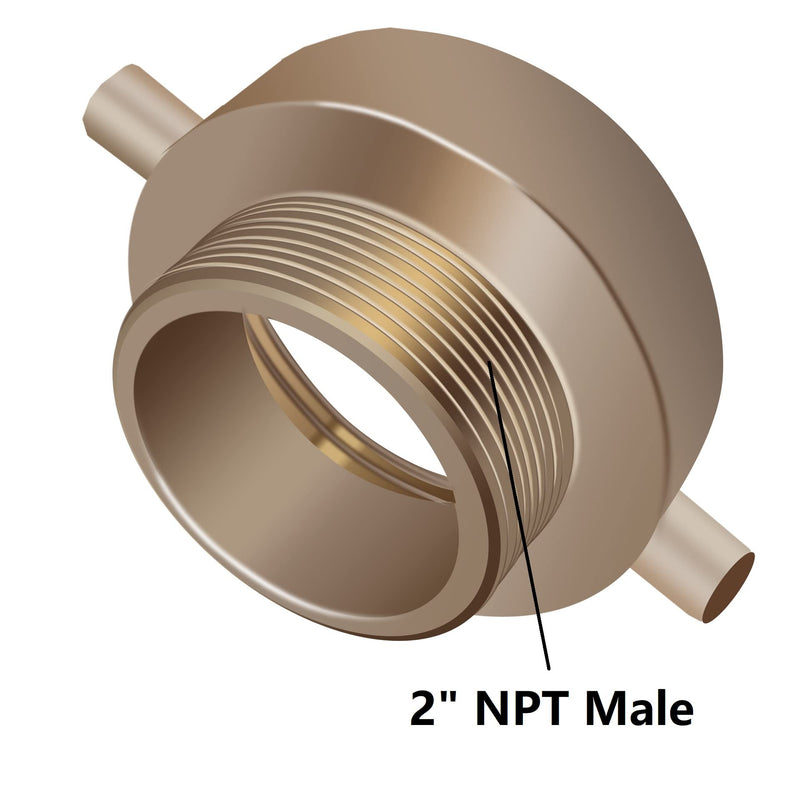 [Australia - AusPower] - Fire Hydrant Adapter, 2-1/2" NST (NH) Female x 2" NPT Male Brass Fire Hose Hydrant Adapter with Pin Lug Fire Equipment Fitting Nipple for Fire Hydrants, Hoses, Pipes 2-1/2" NH Female x 2" NPT Male 