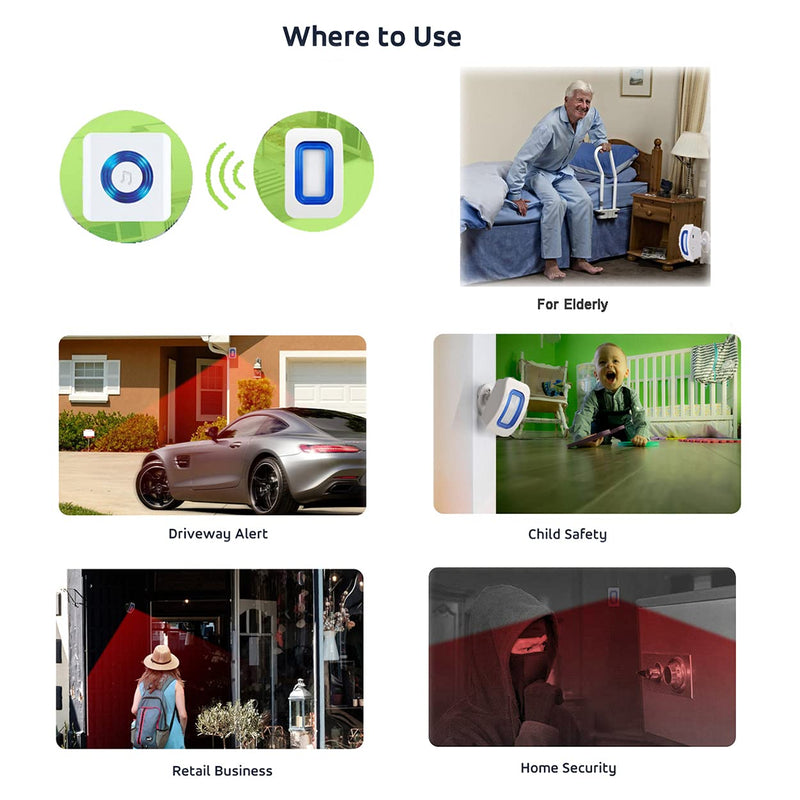 [Australia - AusPower] - Caregiver Pager Wireless Motion Sensor Alert Room Bed Alarm and Fall Prevention for Elderly Dementia Patients (3 Receiver+2 Monitor Motion) 3 Receiver+2 Monitor Motion 