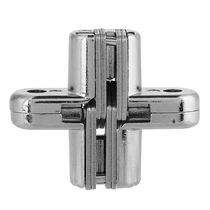 [Australia - AusPower] - 2pcs 180 Degree Hidden Hinges, Zinc Alloy Invisible Concealed Cross Door Hinge Easy Installation Furniture Cabinet Kit (XS) 