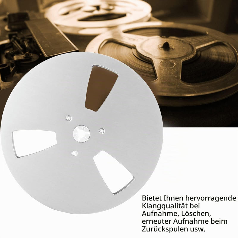 1/4 7 Inch Empty Tape Reel for TEACs Roar Reel-to-Reel Tape Player, Aluminium Alloy, 3-Hole Opening Machine, Partial Opener, Blank Plate, Universal Replacement Tape with (Silver) silver