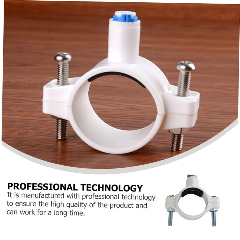 [Australia - AusPower] - OSALADI Mounting Accessories Water Filter for Sink RO Water Filter Water Filter Drain Seat Clamp 1/4 Inch Quick Connect Water Filter Valve Clamp Pom Water Filter Clip White 