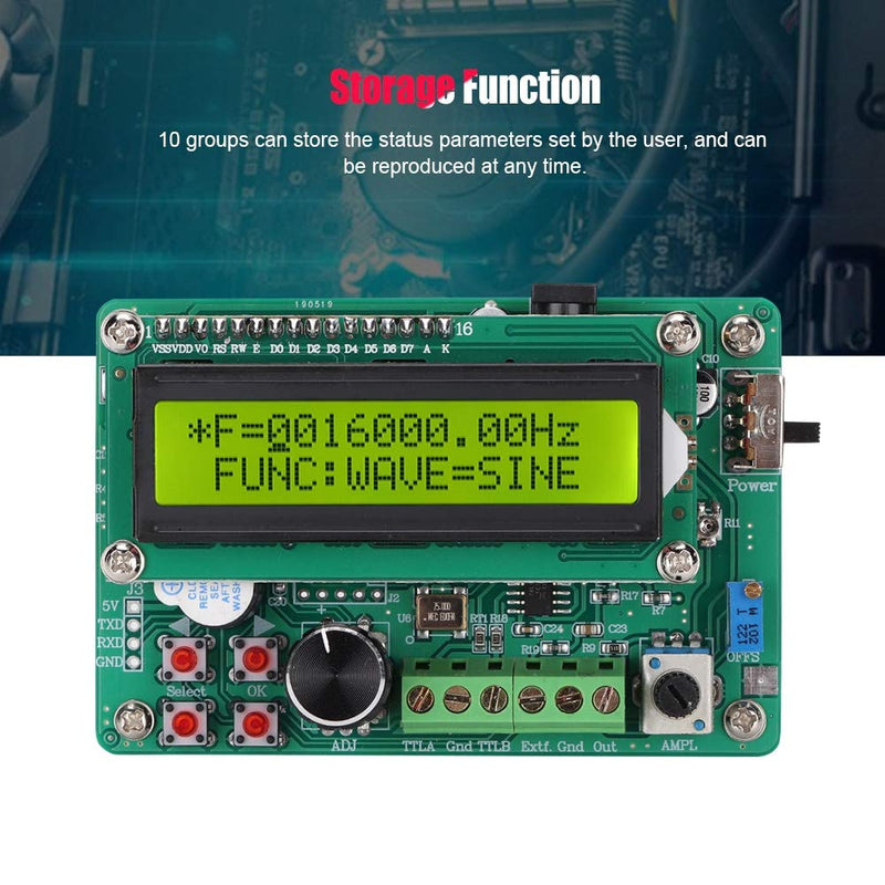 [Australia - AusPower] - FY1005S Digital DDS Signal Generator, 5MHz Function Signal Source with Frequency Counter Module, Digital Display for Electronic Labs, School Teaching, Research Testing 