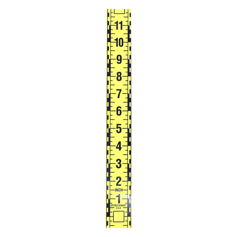 Adhesive Continuous Ruler Roll Tape – Fractional – 1 1/2 Inches Wide, 12 Inch Long X 105 Repeats – Vertical Up – Yellow