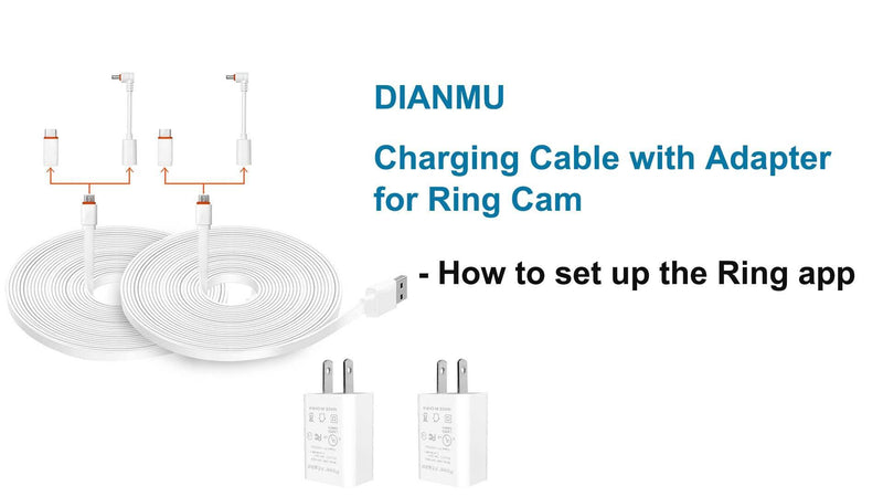 DIANMU 20FT Power Cord with Adapter for Ring Spotlight Cam Plus/Pro, 2 Pack 20 FT