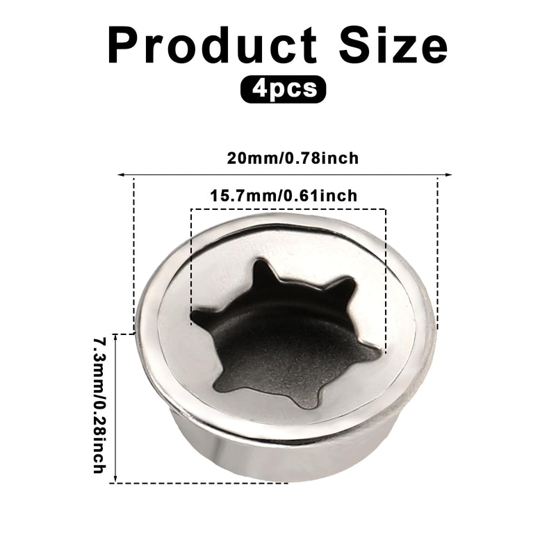 [Australia - AusPower] - Push on Pushnut Cap Fits 5/8 Inch Axles, 4 Pack Spring Steel Permanent Washer Caps with Mechanical Zinc Plating for Hand Trucks, Rolling Bins and Lawn Push Wagons,Alternative for Cotter Pins 
