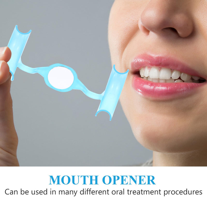 [Australia - AusPower] - EXCEART 20pcs C Shape Cheek Retractor Autoclavable Dental Mouth Opener for Mouthguard Speak Out Challenge (Blue) 
