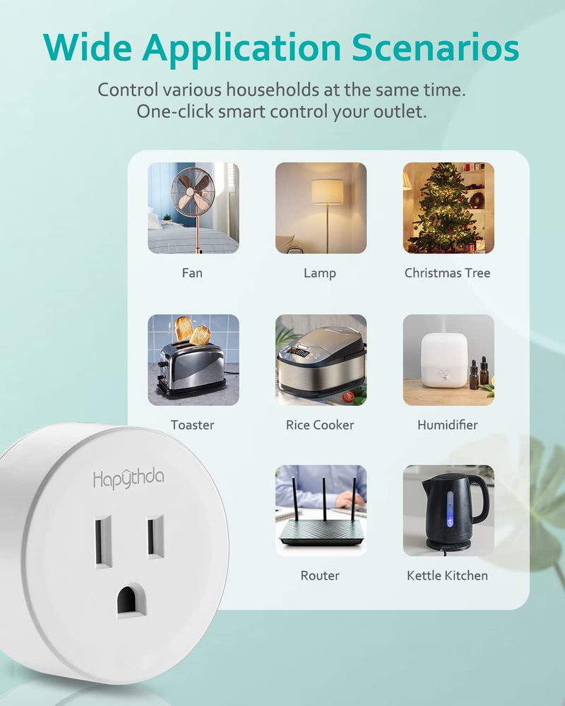 [2 Pack] HAPYTHDA Wireless Remote Control Outlet Plug, No Wiring Needed Remote Light Switches Kit, 500 Feet RF Range 275V/15A/1500W Electrical Remote Outlet for Light, Small Electrical Appliance Remote & Outlet White 2