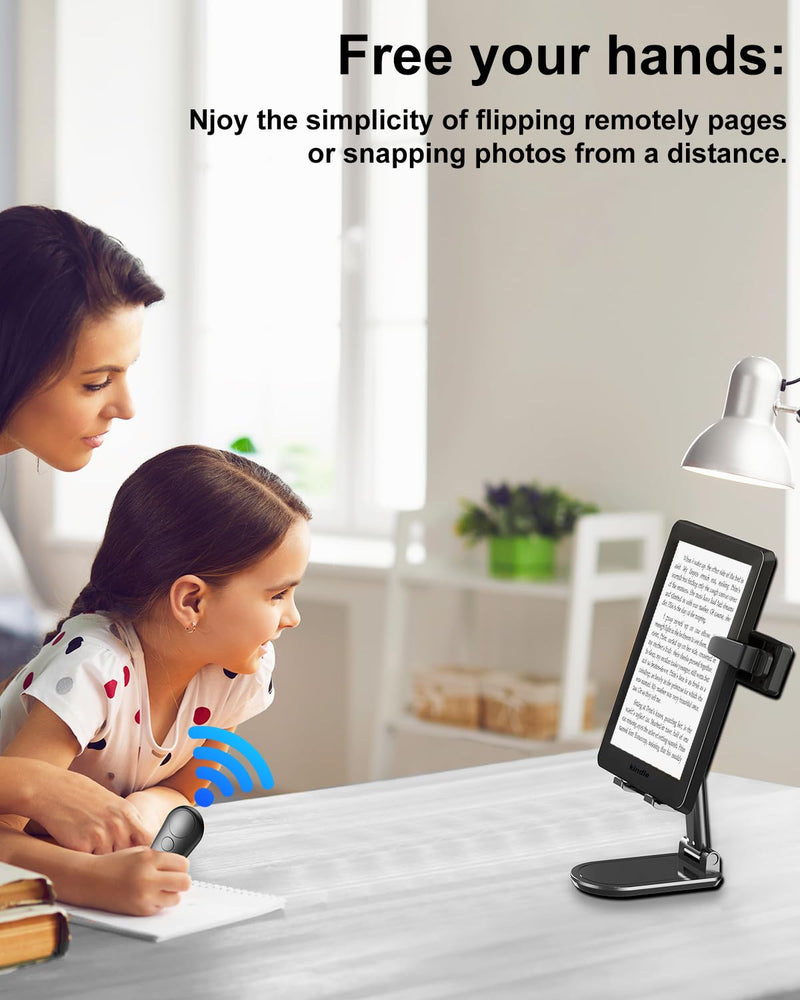 [Australia - AusPower] - RF Remote Control Page Turner for Kindle Paperwhite Kobo eReaders, Remote Page Turner for Phone iPad iOS Android Tablets Taking Reading Novels Taking Accessories, Black 