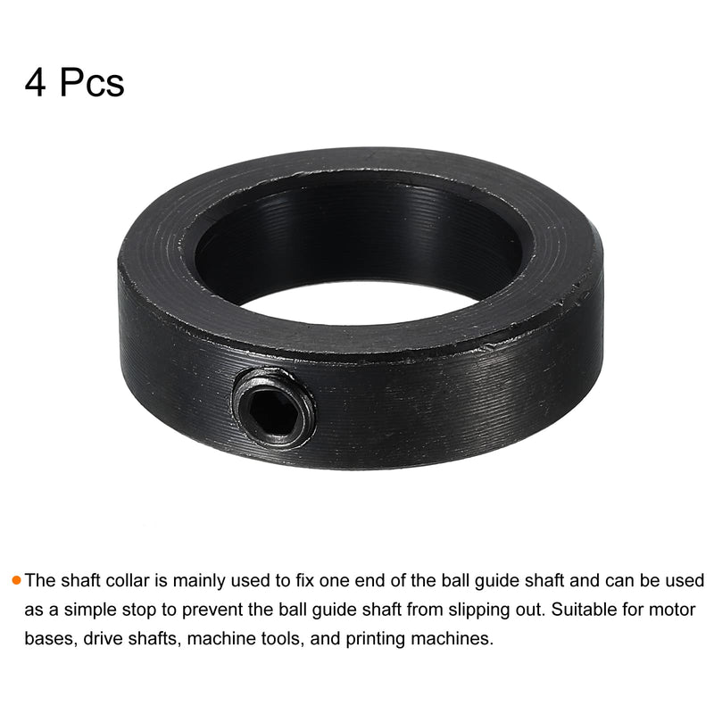 [Australia - AusPower] - MECCANIXITY Shaft Collar 1-1/8" Bore Carbon Steel Set Screw Style Clamping Collars Black 4 Pack 1-1/8" 