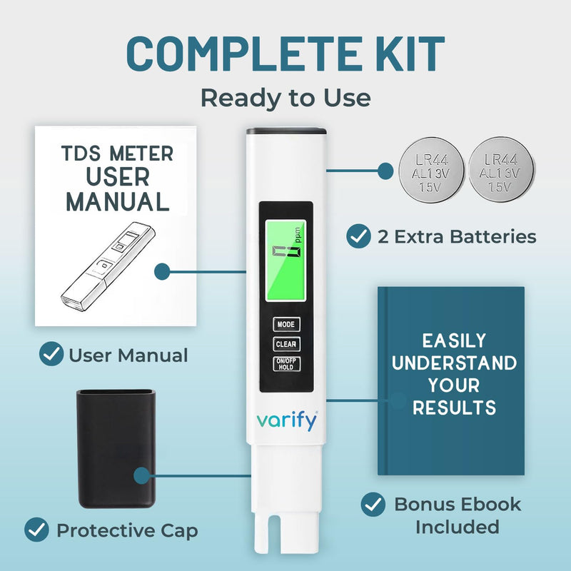 [Australia - AusPower] - Instant 4-in-1 TDS Meter Digital Water Tester for Drinking Water | Accurate 0–9990 PPM EC & Temp Readings | Ideal for RO Systems, Aquariums, Pools – Built for Professionals, Easy for Anyone 1 Pack 