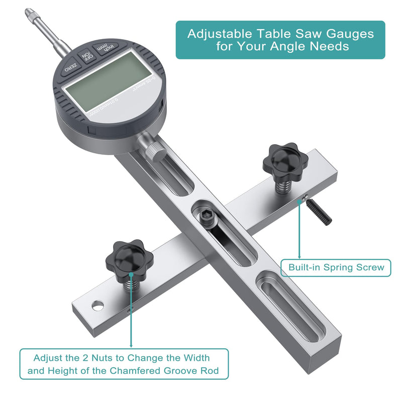 HDLNKAK Table Saw Digital Dial Indicator Gauge, for Aligning and Calibrating Work Shop Machinery Like Table Saws, Band Saws and Drill Presses