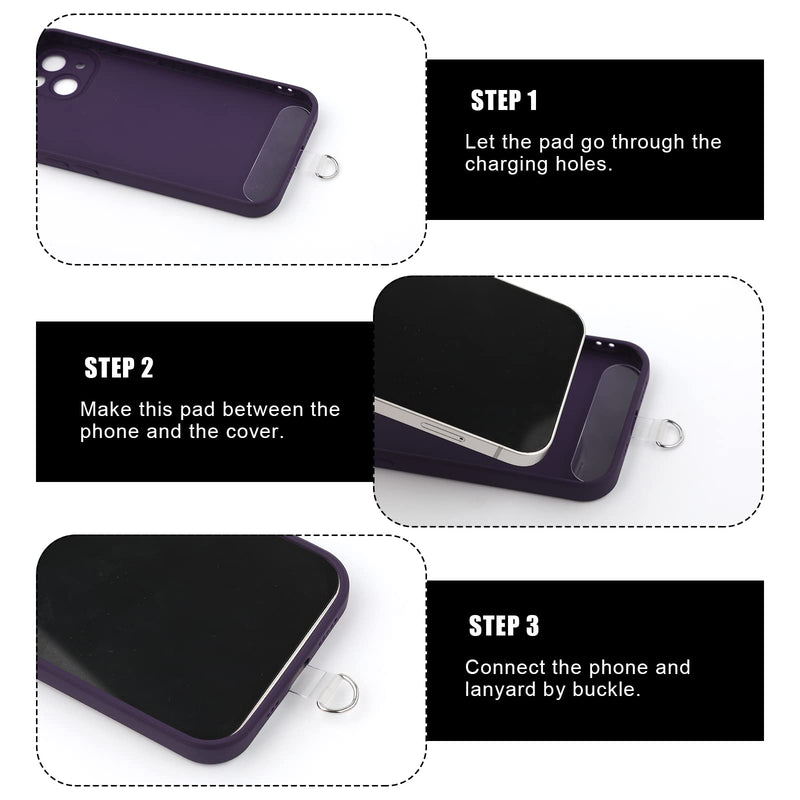 [Australia - AusPower] - 6pcs Phone Tether Tab, Transparent Crossbody Phone Strap Tether Tab Heavy Duty Multifuctional Phone Lanyard Patch Pad for iPhone Most Smartphones, Without Adhesive 