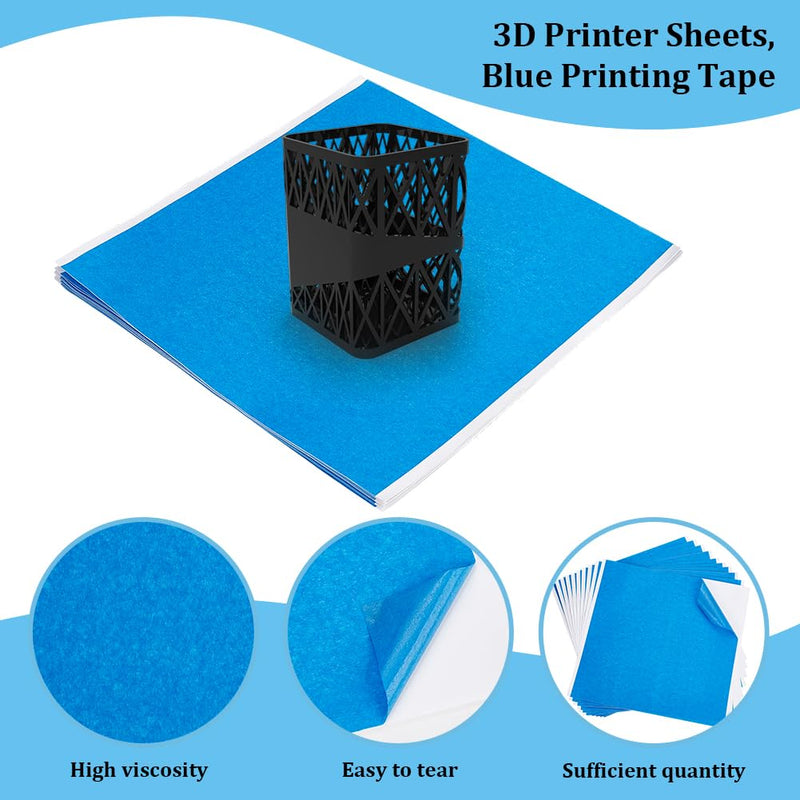 OLYCRAFT 20 Sheet Painters Tape for 3D Printers 11.8x11.8 inch 3D Printer Paper Sheets High Adhesive Sticker Tape Build Tape for 3D Printer Hot Bed Art Lab Labeling Classroom Decorations