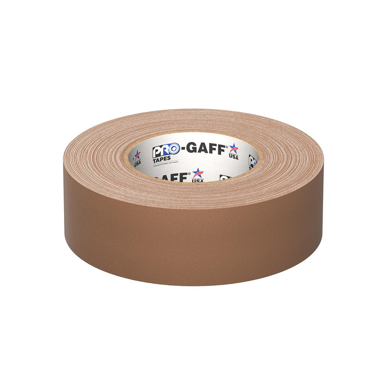 2" Width ProTapes Pro Gaff Premium Matte Cloth Gaffer's Tape With Rubber Adhesive, 11 mils Thick, 55 yds Length, Tan (Pack of 1)