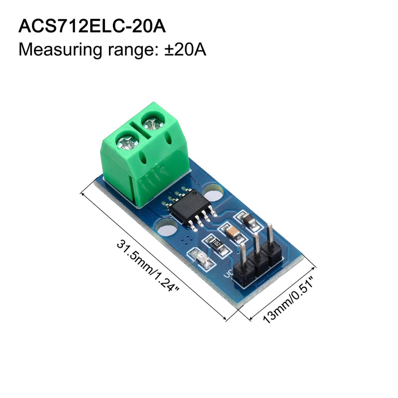 [Australia - AusPower] - MECCANIXITY 2pcs ACS712 Current Sensor Module 20A Range Hall Effect Current Sensor Current Measuring AC/DC for Detecting Current 