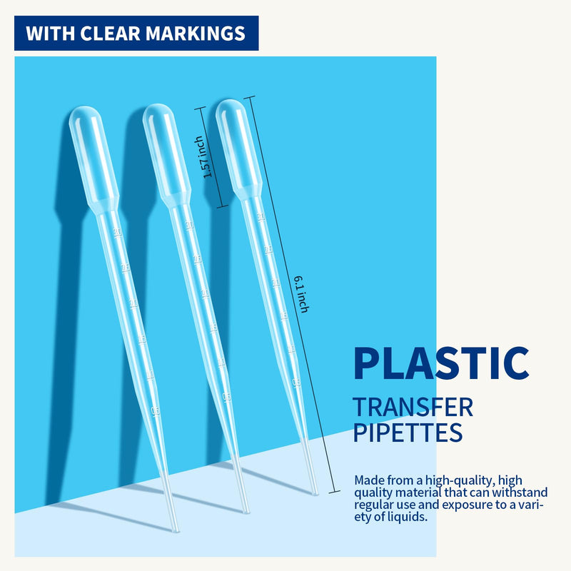 [Australia - AusPower] - Teenitor 150PCS 3ML Plastic Transfer Pipettes Eye Dropper, Disposable Essential Oils Pipettes Dropper Makeup Tool Science and Lab 150 