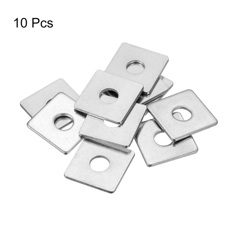 [Australia - AusPower] - uxcell Square Washer, 10pcs M8x25x25x2mm 304 Stainless Steel Square Plate Washers Flat Pad Spacer Gasket for Hardware Fastener 10 