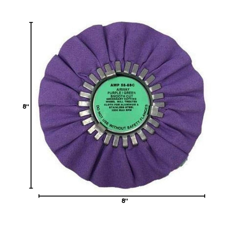 [Australia - AusPower] - Zephyr Products AWP 58-8 SC Purple/Green Smooth Cut Airway Buffing Wheel 