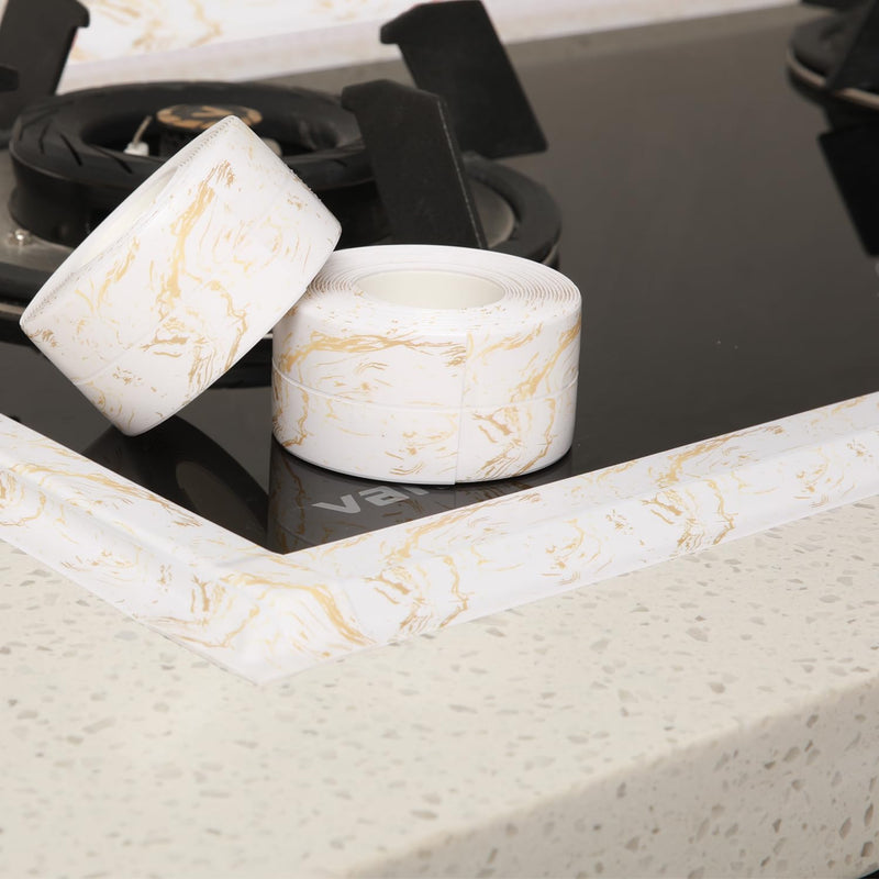 [Australia - AusPower] - Kitchen & Bath Tape Caulk Strip PVC Self Adhesive Waterproof Caulking Sealing Tape, Decorative Sealant Trim for Kitchen Sink Toilet Bathroom Shower and Bathtub (GoldCrack3.2M) GoldCrack3.2M 