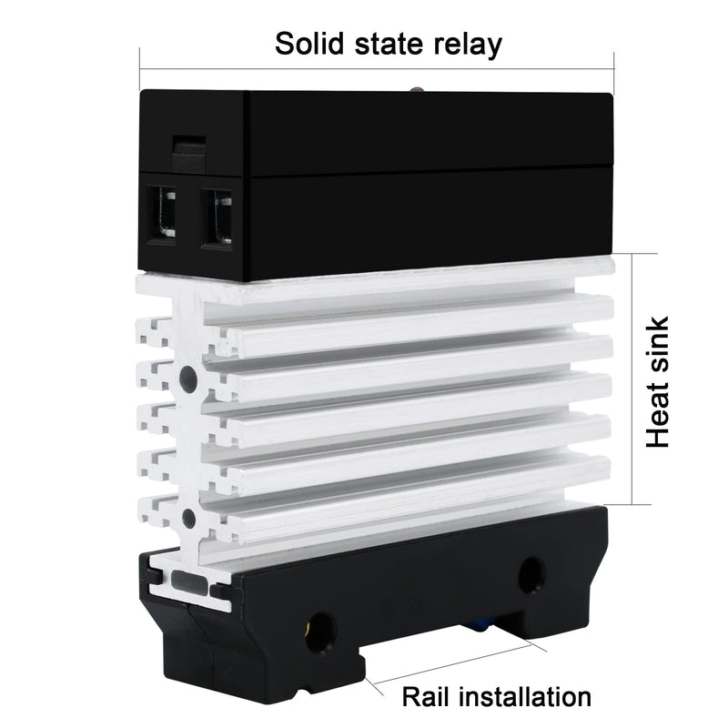 [Australia - AusPower] - SSR 80 DA Solid State Relay DC to AC (Input 3-32V DC Output 24-480V AC) with Radiator, 80A Din Mount SSR (DC to AC 80A) 