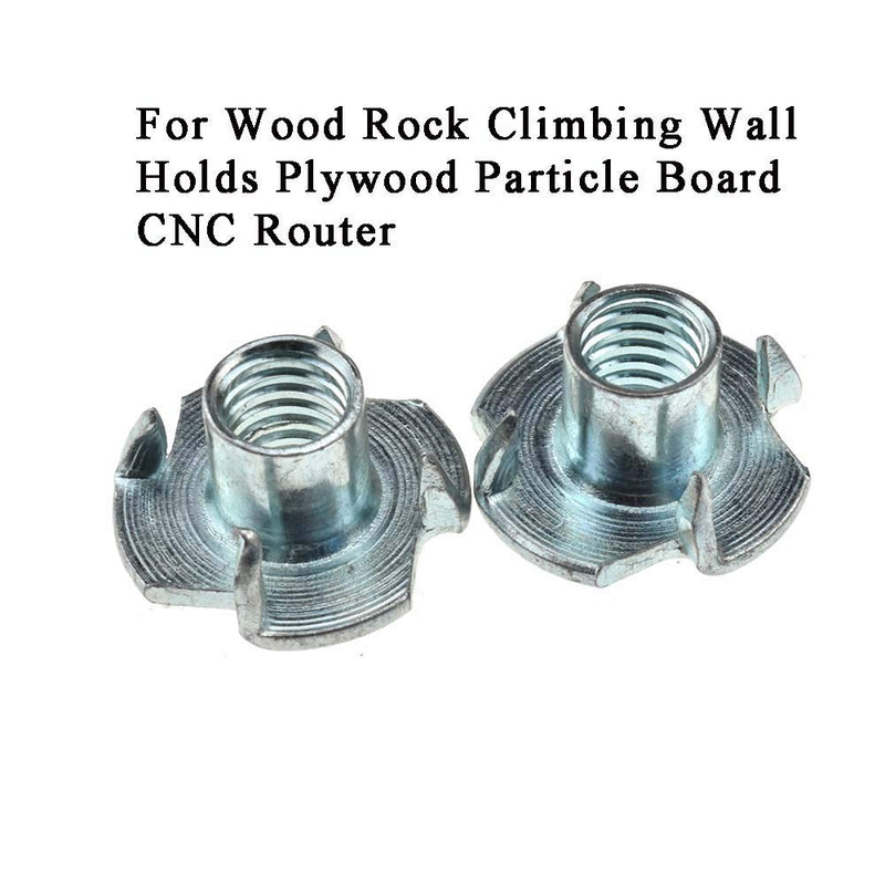 [Australia - AusPower] - M8 X 10mm T Nut 4 Prong Tee Blind Nuts Threaded Insert Clean Threads No Rust Carbon Steel Zinc Plated for Wood Rock Climbing Wall Holds Plywood Furniture Particle Board CNC Router 30 Pack M8-10(30Pack) 
