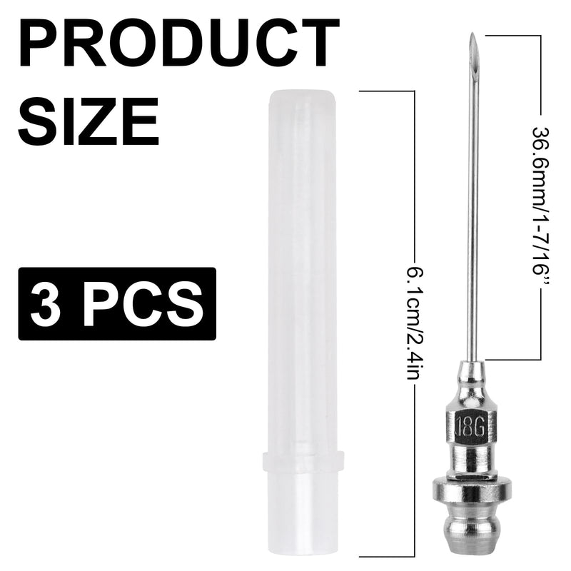 SAVITA Pack of 3 grease injector needle, mini bearing grease needle nozzle, portable and removable grease needle, grease nipple needle, air nozzle, grease tool