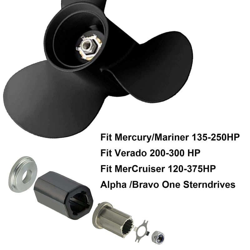 835257Q1 Hub Kit, 835257K1 Mercury Prop Hub Kit Alpha One Propeller 835257K1 Replacement Quicksilver for Mercury 135-300 HP, Alpha, Bravo One Drives 135-300HP Outboard Engine