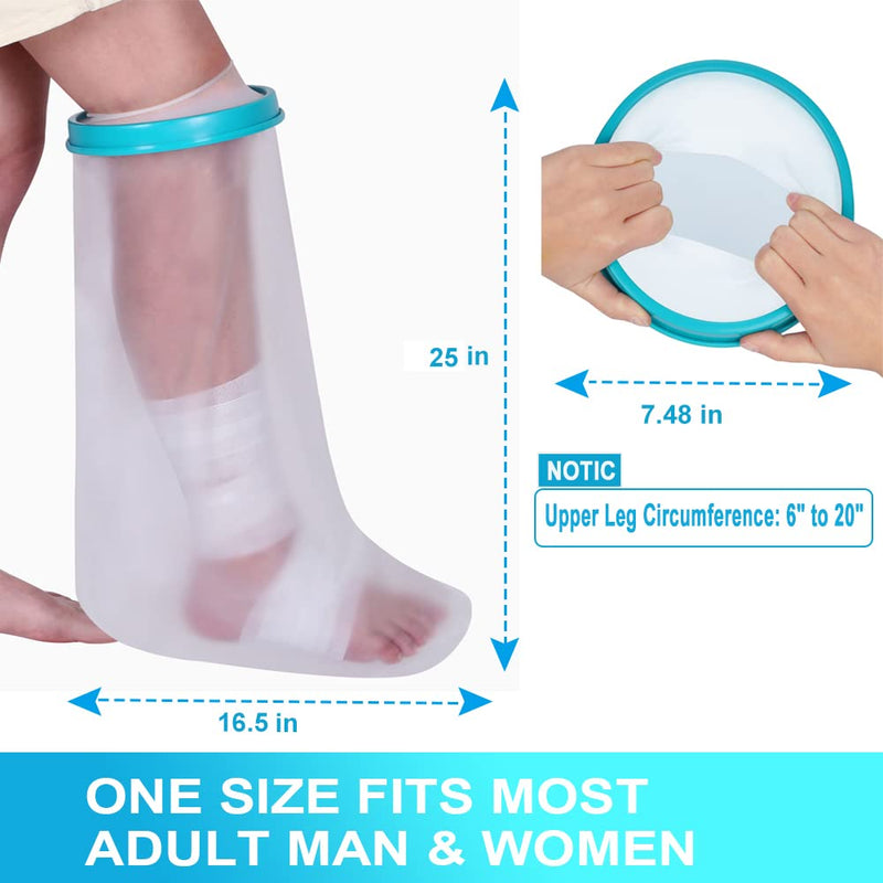 [Australia - AusPower] - Lxuemlu 100% Waterproof Leg Cast Cover for Shower and Bath, Reusable Sealed Watertight Foot Protector to Keep Wound & Bandages Dry, Perfect Fit for Leg Foot Ankle and No Mark on Skin 