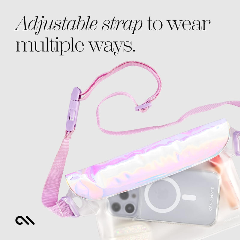 [Australia - AusPower] - Case-Mate - IP68 Waterproof Fanny Pack/Bag with Triple Seal Protection, Adjustable Strap - Waterproof Phone Pouch/Case for iPhone 15 Pro Max/ 14 Pro Max/ 13 Pro Max/ Pixel 8 - Soap Bubble Iridescent Clear 