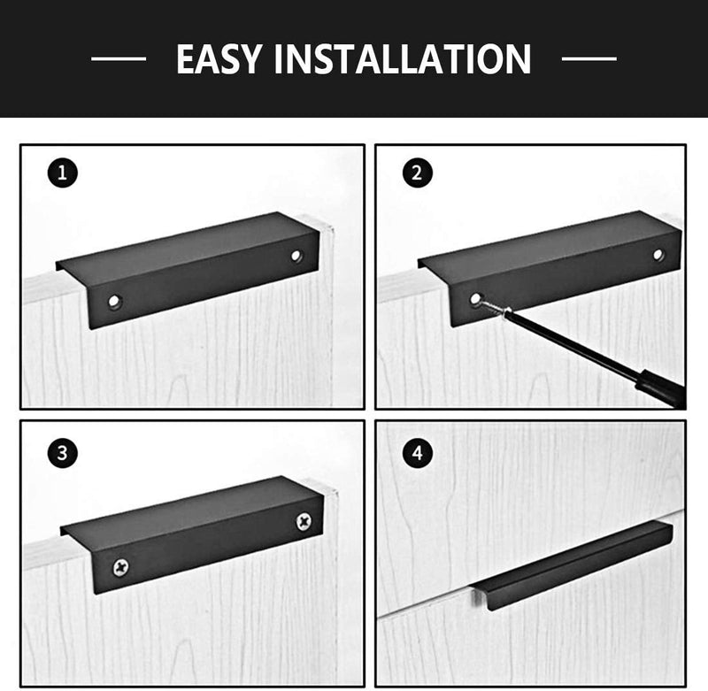 3.15 Inch Silver Finger Pulls for Cabinet 30Pcs, 2.52 Inch Hole Spacing, Aluminum Alloy Edge Pulls Furniture Handle, Back Mount Concealed Handles for Cupboard, Drawer, Dresser, Wardrobe 80mm/3.15" Straight Edge