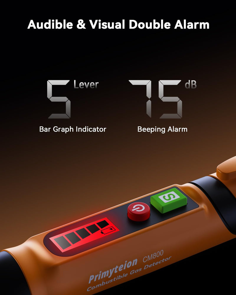 [Australia - AusPower] - Natural Gas Leak Detector, Portable Combustible Gas Leak Detector Pen, Gas Sniffer Test Methane, Propane, Ethane, Toluene, Butane for Home, RV 