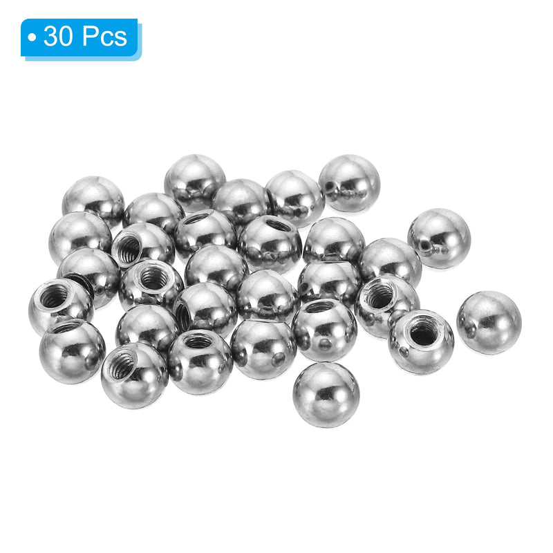[Australia - AusPower] - PATIKIL M4 x 9mm Ball Nuts Knob, 30 Pack Steel Drilling Ball Caps Blind Hole Handle Nut Decoration for Furniture Lamp or DIY Project, Silver Tone M4x9mm 