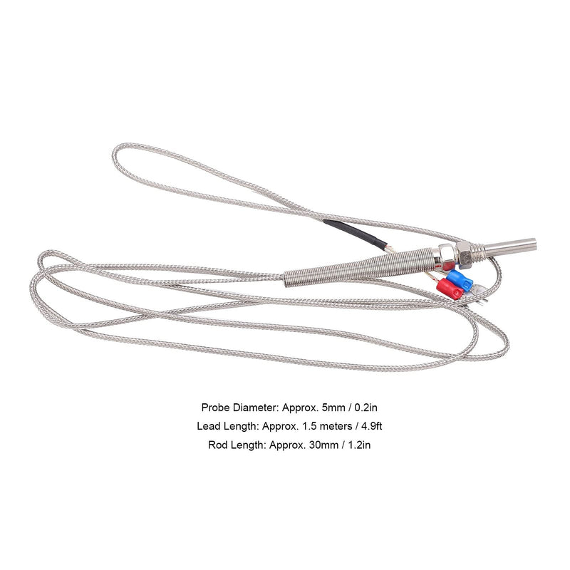 [Australia - AusPower] - Hilitand K Type Thermocouple, WRNT-10 Screw Probe Temperature Sensor K Type Thermocouple M8 Thread 5mmx30mm 