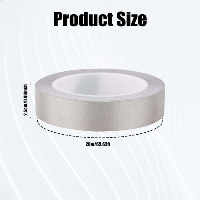 NQEUEPN 1inx65.6ft Faraday Cloth Conductive Adhesive Tape, Fabric Sticky Double Sided High-Shielding Tape for EMI Shielding Electrical Repair RFI Signal Blocking Interference Shield