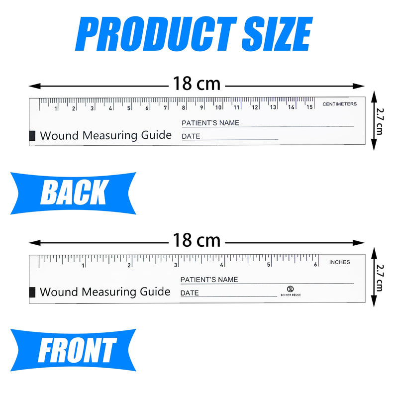 [Australia - AusPower] - 1200 Pcs Wound Measuring Tape 6 Inch Wound Ruler Double Sided Disposable Paper Tape Measure Paper Guide Ruler Measurement Tools for Nurses 1200 