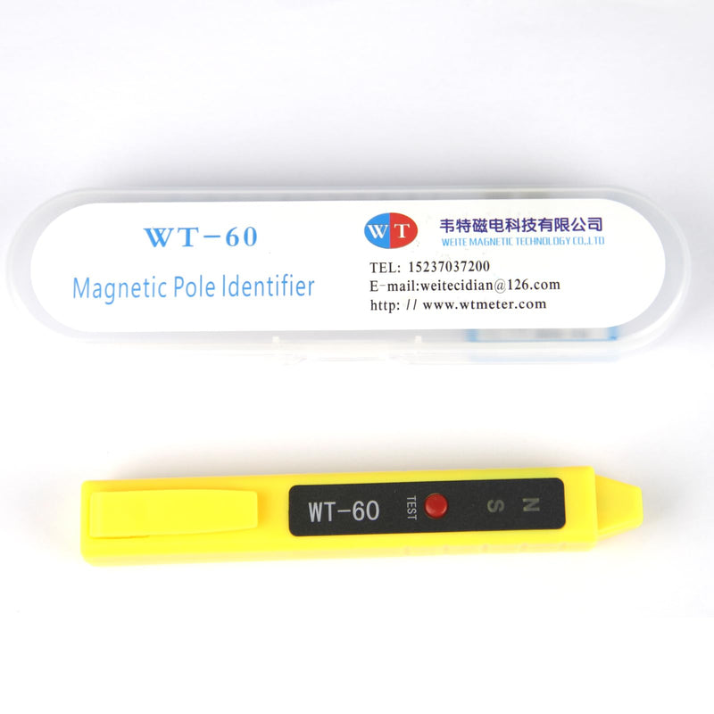 [Australia - AusPower] - Magnetic Polarity Tester Meter Gauge Detection Pen Magnet North and South Pole Detector Identifier Magnets Gauss Test ±5mT Sensitivity Sensing Area 9x9mm (1.5V Batt Not Included) 